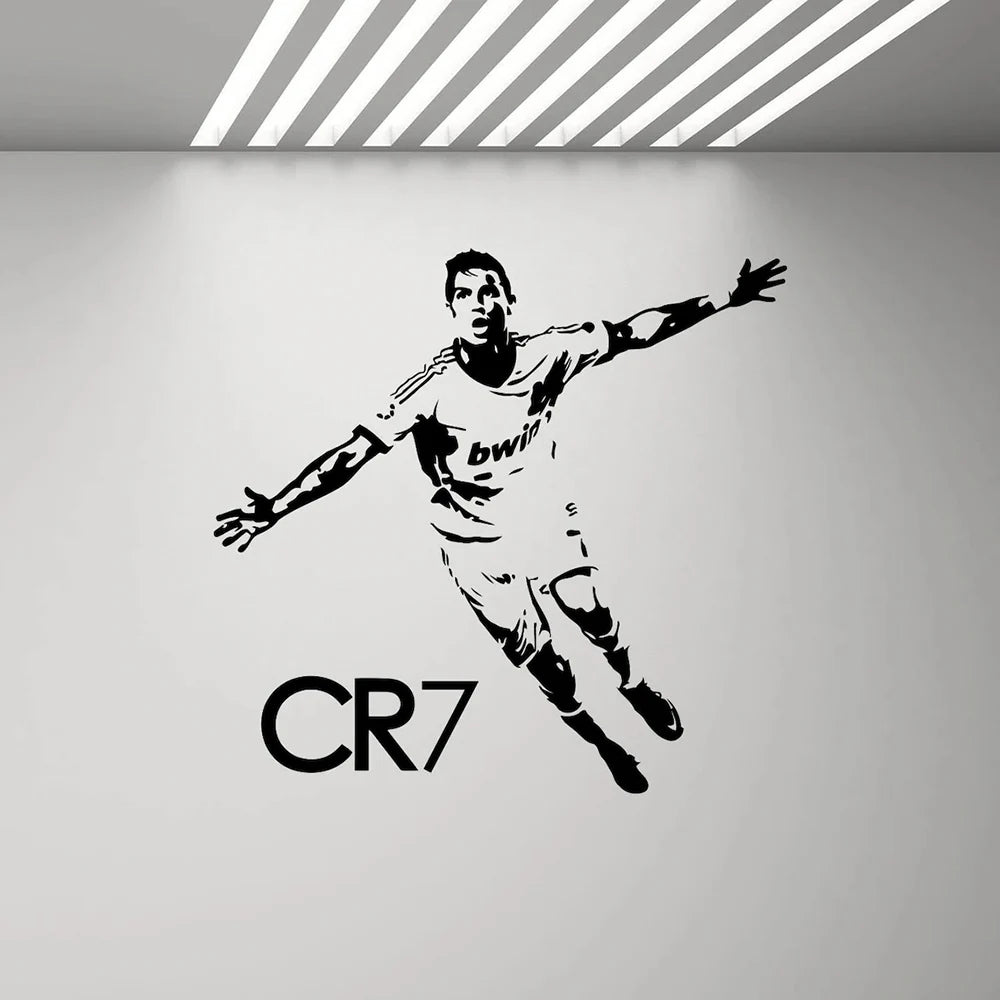 Ronaldo Poster Wall Decal CR7 Sign Vinyl Sticker Gym Sport Soccer Player Fan Gift Wall Sticker for Home Room Decor Mural A597 Velora