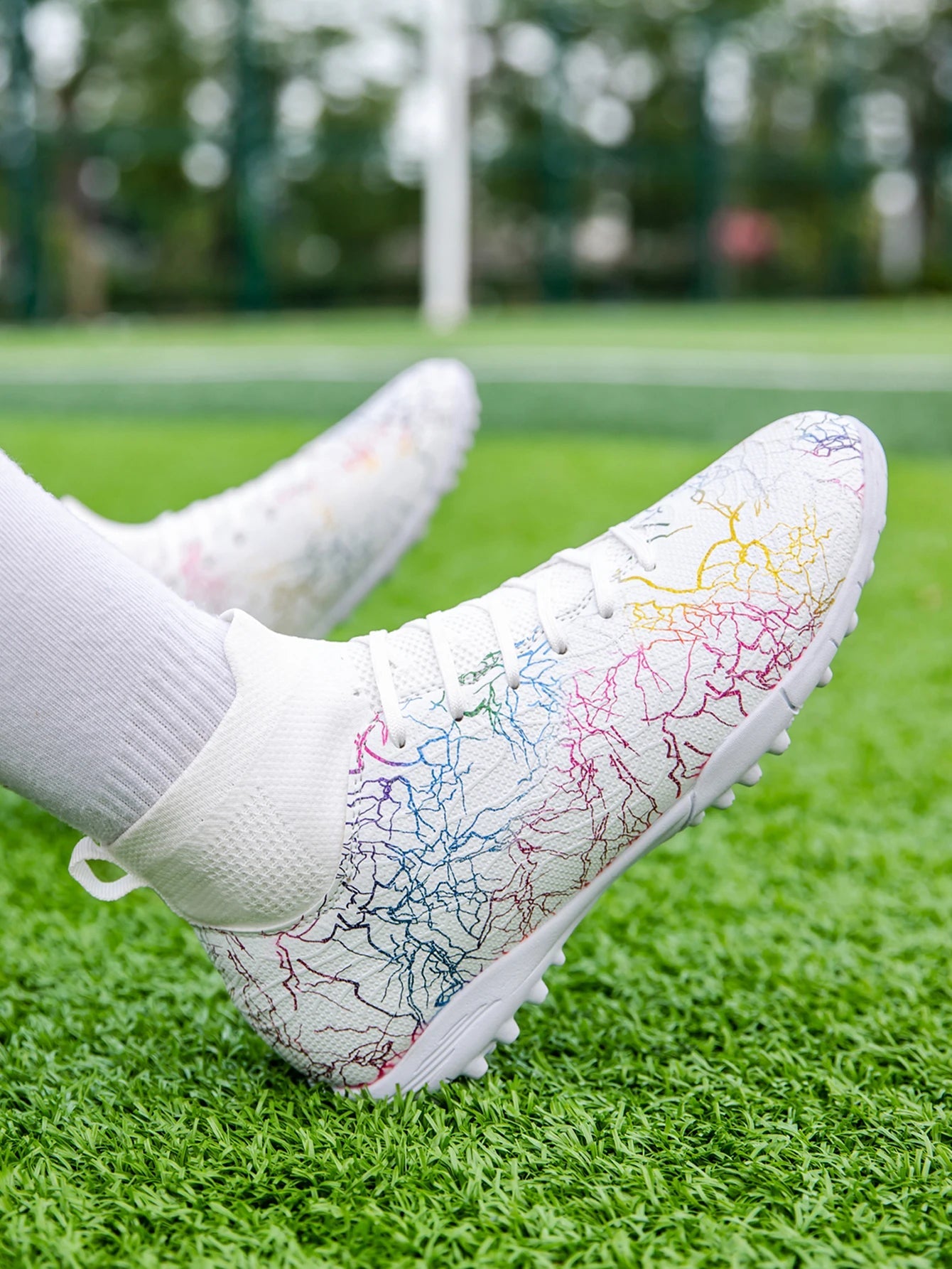Professional High Top Soccer Shoes for Men, Tf, Broken Nails, Short Nails, Artificial Grass Training, Breathable, Anti Slip - Velora