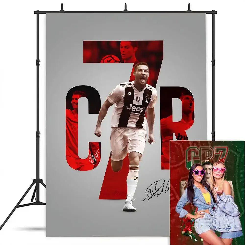 C-Cristiano R-Ronaldo Decoration Background Photography Party Bedroom Living Room Decoration Shooting Cloth Tapestry Flag - Velora