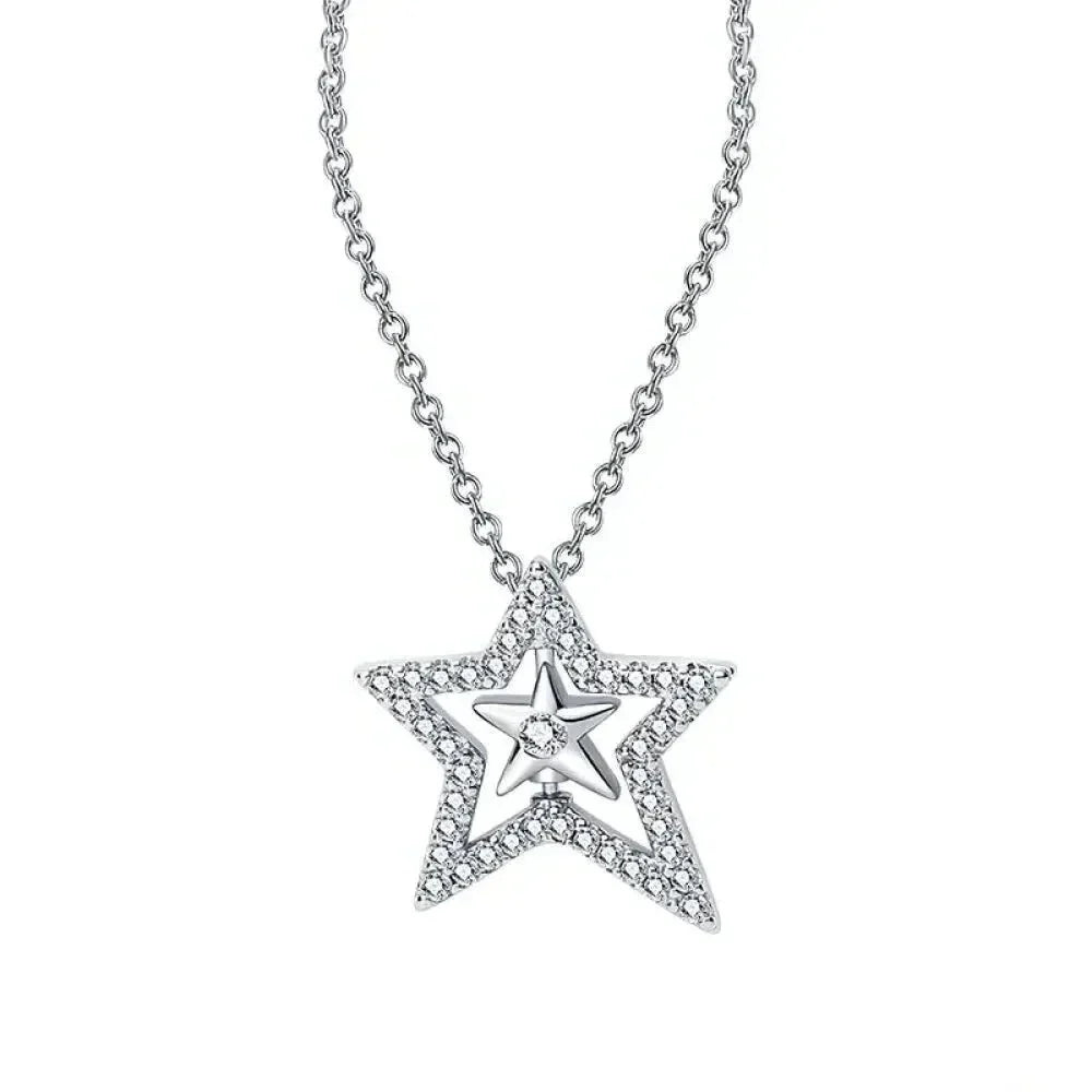 Radiate Timeless Elegance: Round CZ Pendant Necklace (925 Sterling Silver) - Velora