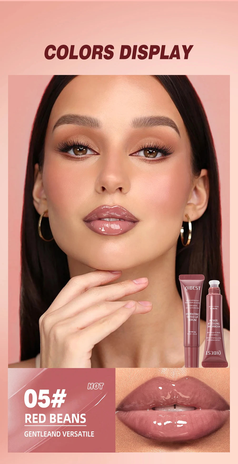 1PC Moisturizing Lip Gloss, Waterproof and Sweatproof, Easy to Apply, Non Fading, Non Staining, Creating Perfect Lip Makeup - Velora