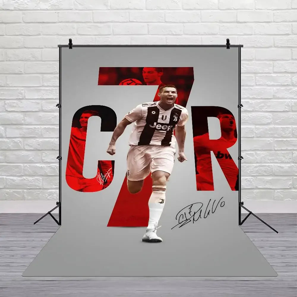 C-Cristiano R-Ronaldo Decoration Background Photography Party Bedroom Living Room Decoration Shooting Cloth Tapestry Flag - Velora