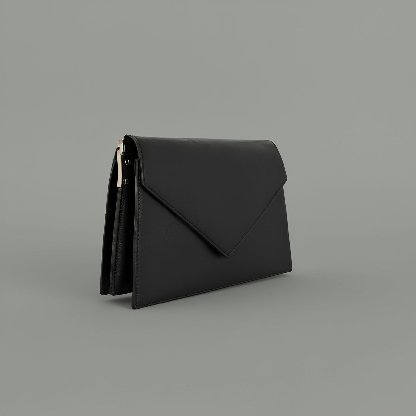 SOHO - Elegant Leather Envelope Crossbody Bag – Classic Black & Terracotta Brown - Velora Luxury Fashion