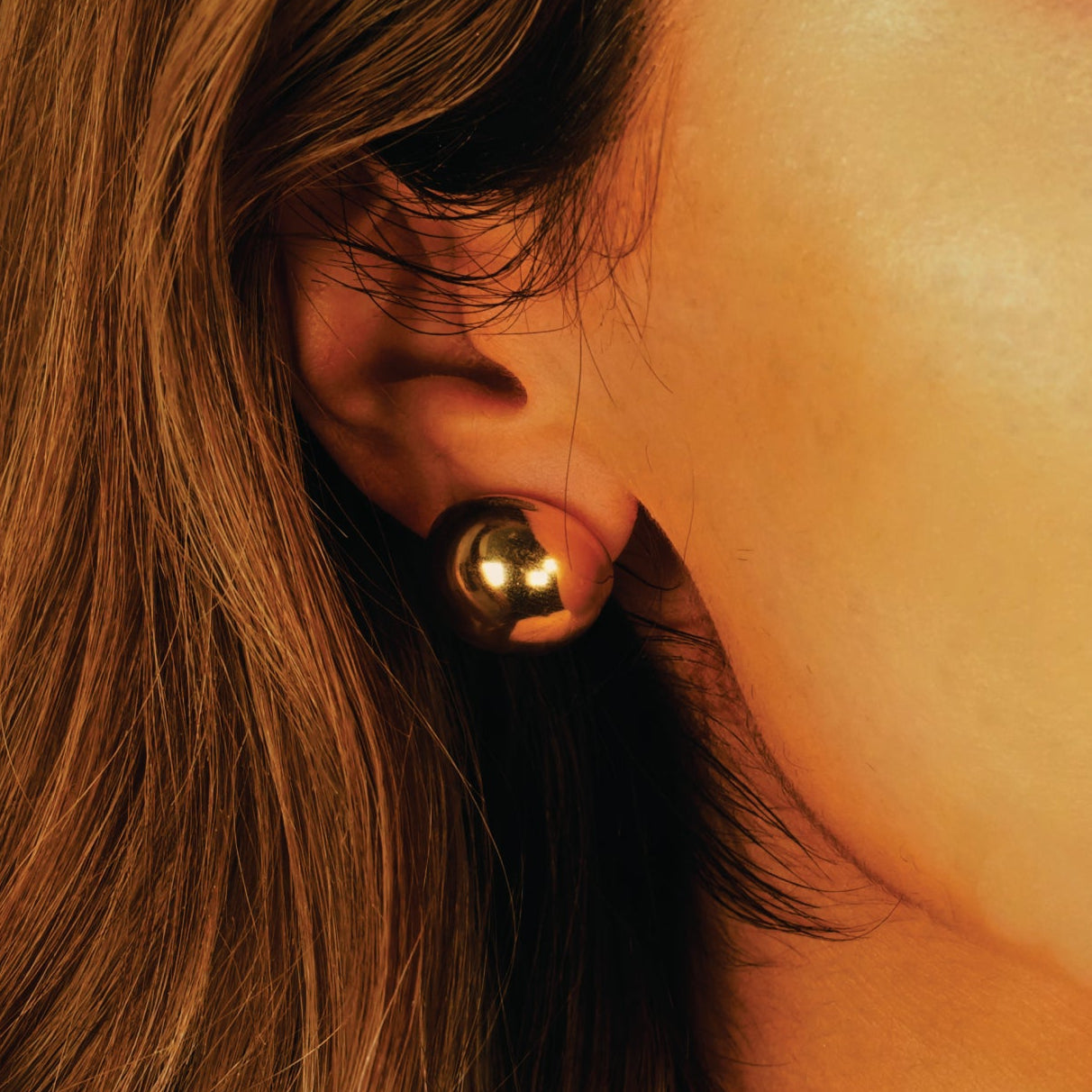 SPERICCA Gold: Half-Globe Geometric Statement Stud Earrings - Velora