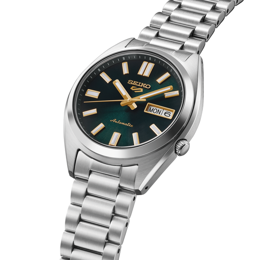 SEIKO 5 Sports SNXS Vintage Gold Collection in Green Tie | SRPL57K1