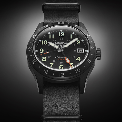 SEIKO 5 Sports Field GMT Black Leather | SSK025K1