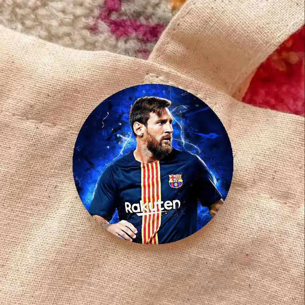 M-Messi Photo Brooches Creative Round Badge Gifts Pins 32/44/58mm Velora