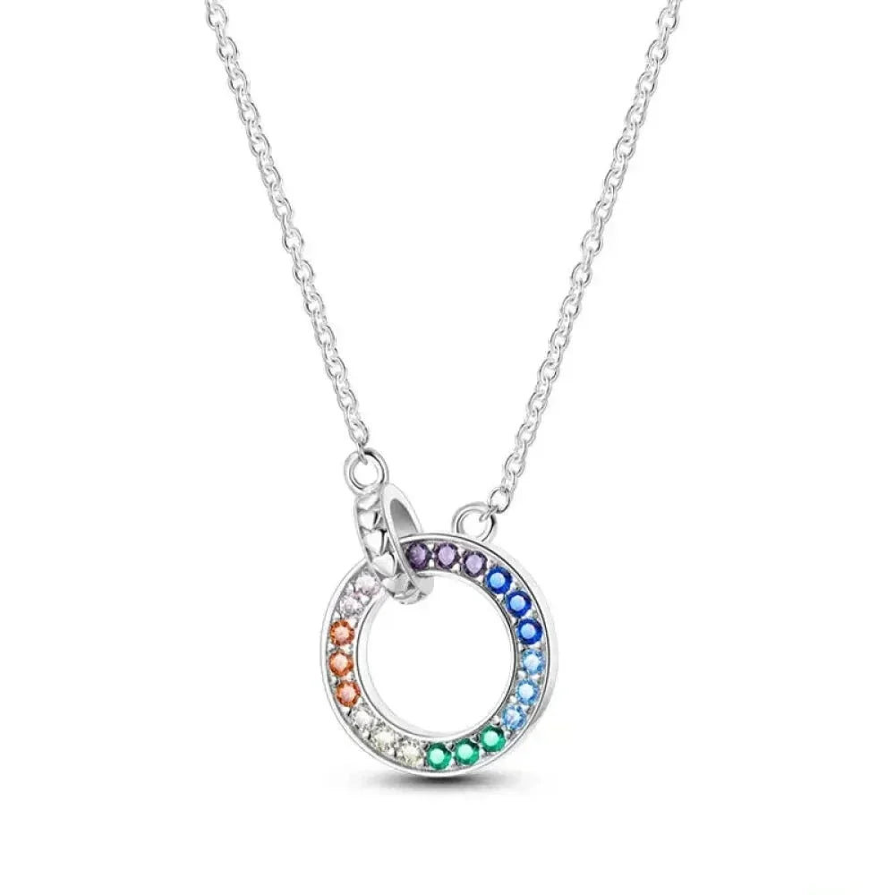 Radiate Timeless Elegance: Round CZ Pendant Necklace (925 Sterling Silver) - Velora
