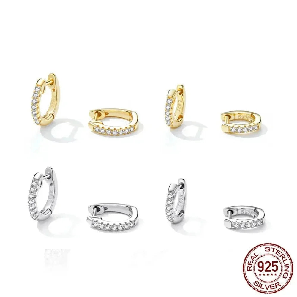 14K Gold Plated 925 Sterling Silver Cubic Zirconia Cuff Earrings - Trendy and Chic - Velora