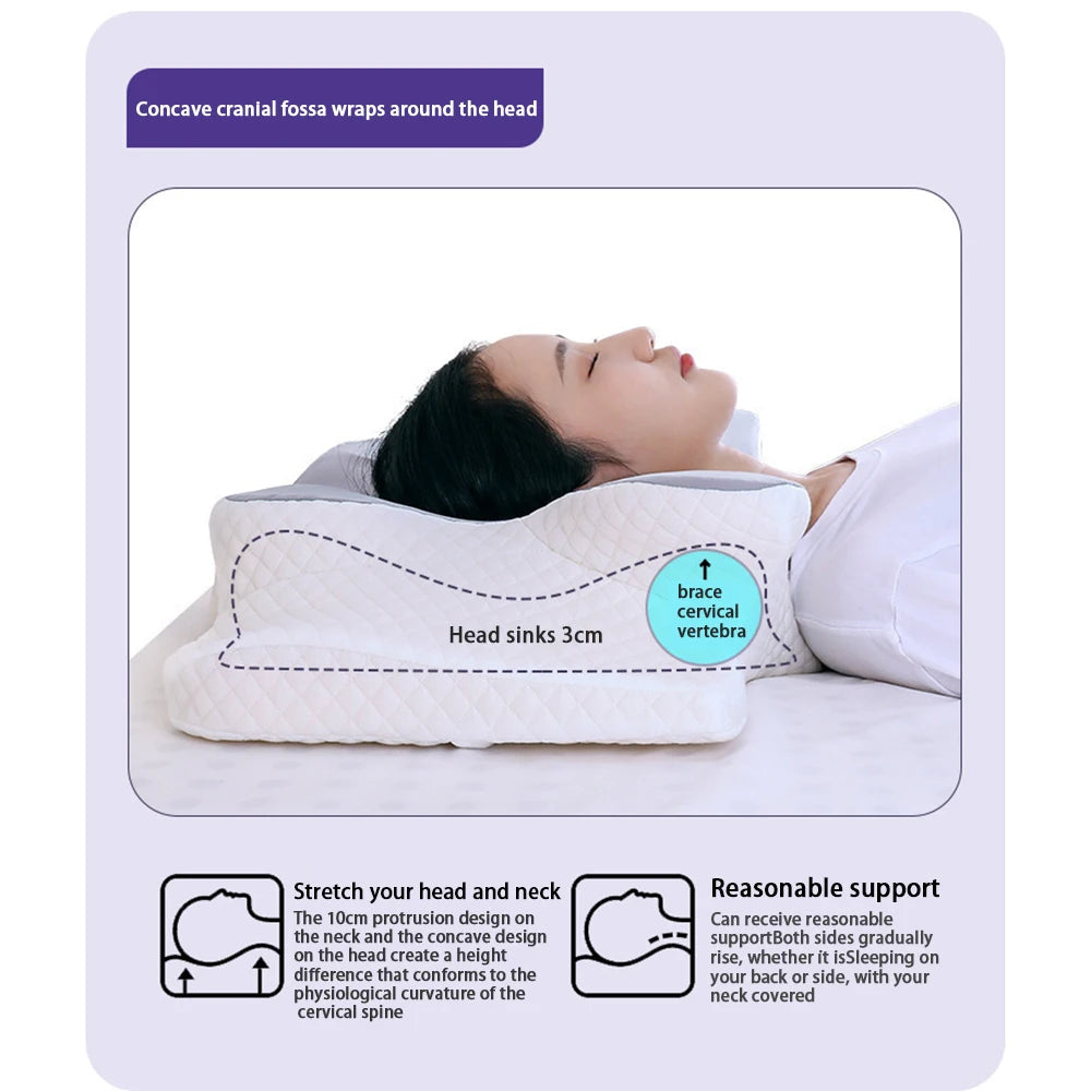 Memory Foam Pillow, Slow Rebound Neck Pillow, Pain Relief, Sleep Pillow - Velora