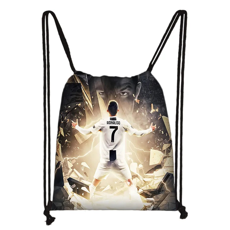 Child Printed Drawstring for Football Star R-RonaldoS CR7 Shopping Bag Men Women Football Sports Gym Storage Yoga Backpack - Velora