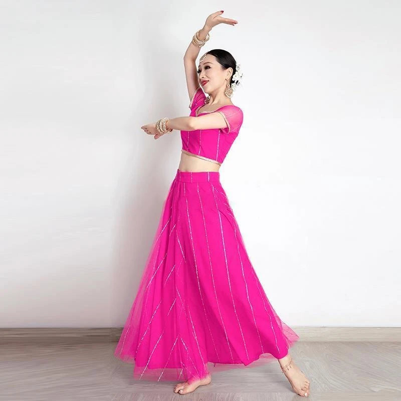 Traditional Indian Clothing Pakistani Sari Women's Elegant Dress Party Cosplay Dance Dress Stage Dress - Velora