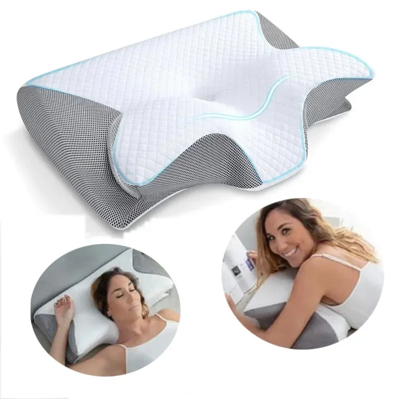 1PC Butterfly Memory Neck Pillow Slow Rebound Comfortable Sleep Memory Foam Pillow 2 in 1 Ergonomic Contour Pillows Home Supply Velora