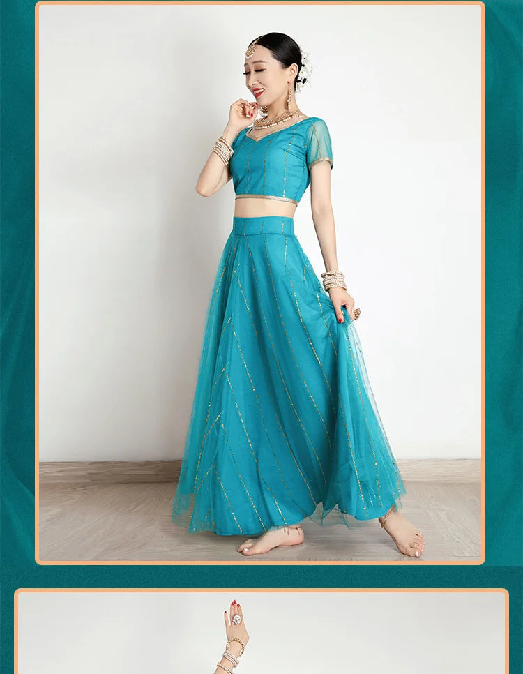 Traditional Indian Clothing Pakistani Sari Women's Elegant Dress Party Cosplay Dance Dress Stage Dress - Velora