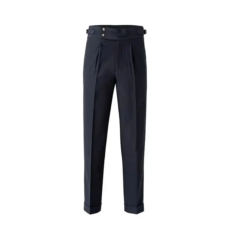 Suit Trousers for Men Pocket British Style Slim Fit Man Suits Pants Fashion Clothing Up Thin Casual Stylish Elegant Summer 2025 Velora