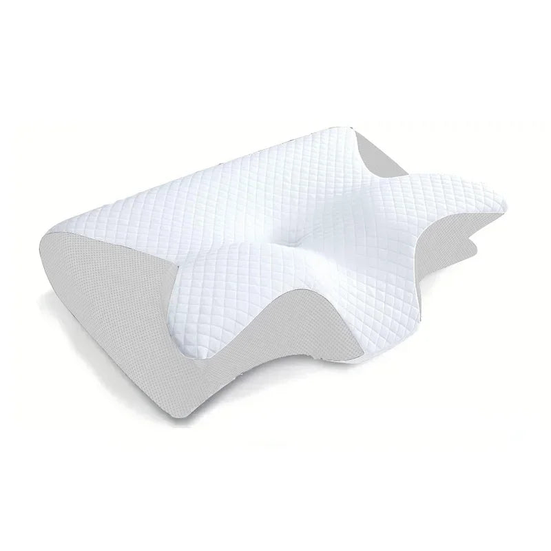 1pc Memory Foam Cervical Pillow, 2 in 1 Ergonomic Contour Orthopedic Pillow for Neck Pain, Contoured Support Pillows,Neck Pillow - Velora