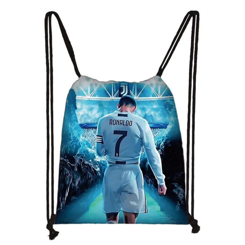 Child Printed Drawstring for Football Star R-RonaldoS CR7 Shopping Bag Men Women Football Sports Gym Storage Yoga Backpack - Velora
