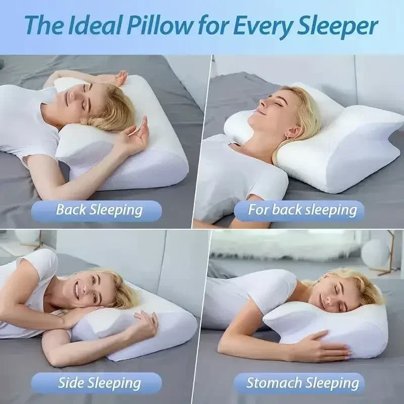 1pc Memory Foam Cervical Pillow, 2 in 1 Ergonomic Contour Orthopedic Pillow for Neck Pain Support Pillows Pillowcase replacement Velora