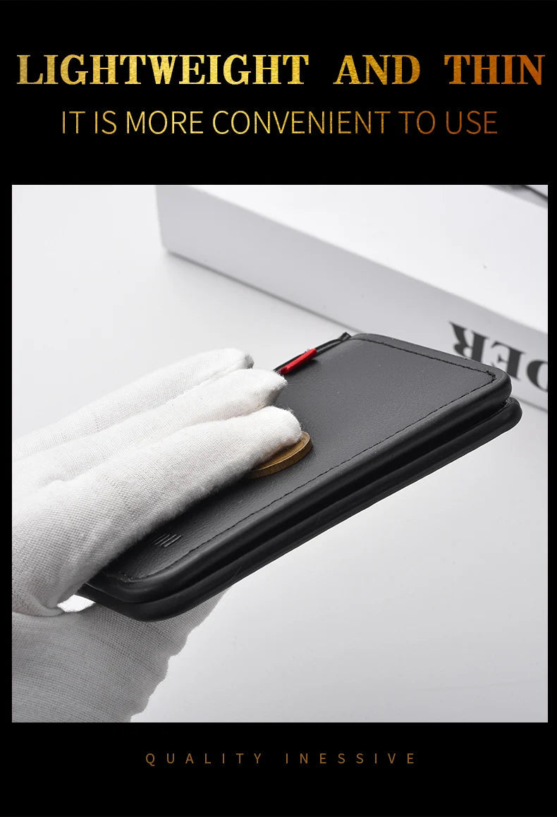 1Pc New Ultra-thin Mini Soft PU Leather Credit Card Wallet Holder Short Vertical High Quality Men's Wallet - Velora