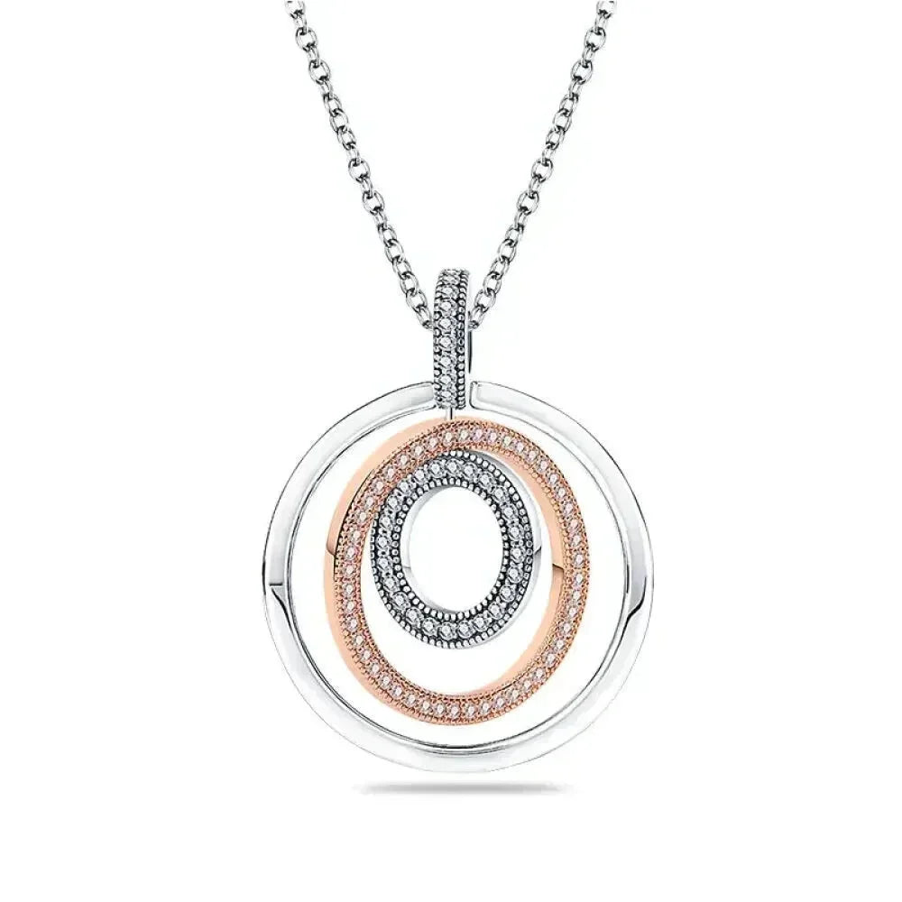 Radiate Timeless Elegance: Round CZ Pendant Necklace (925 Sterling Silver) - Velora