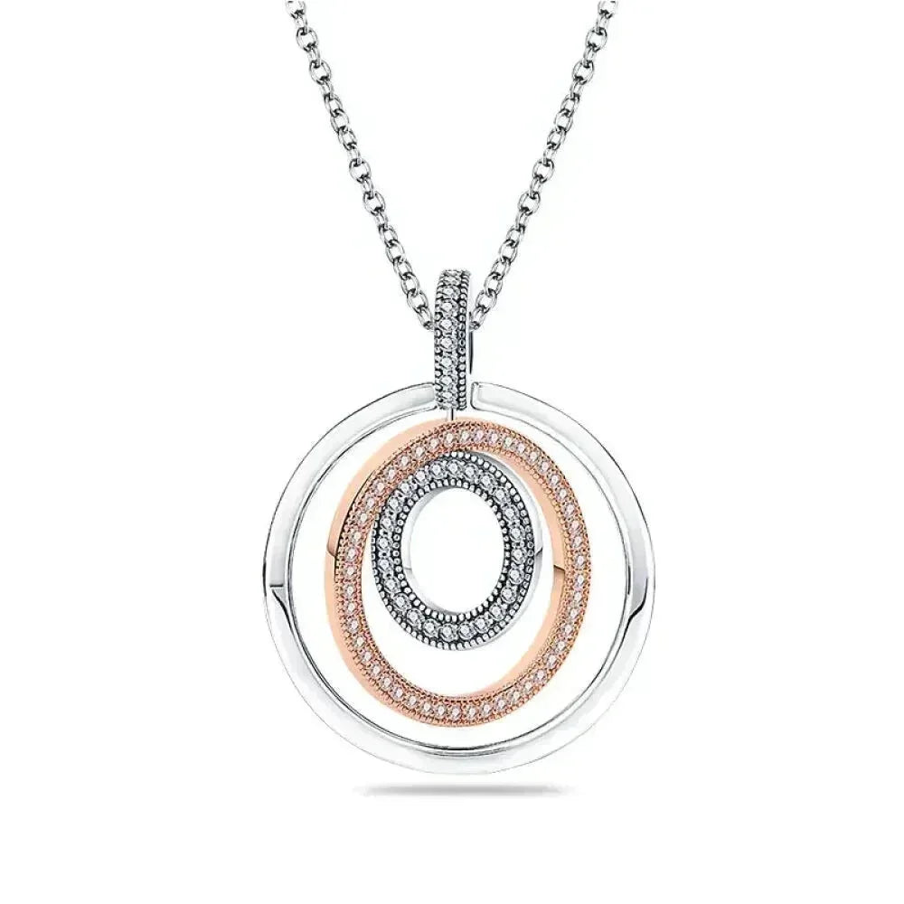 Radiate Timeless Elegance: Round CZ Pendant Necklace (925 Sterling Silver) Itz Luxury