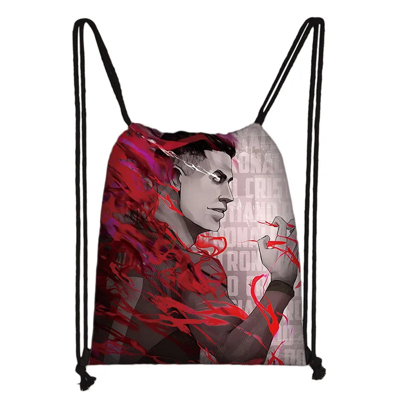 Child Printed Drawstring for Football Star R-RonaldoS CR7 Shopping Bag Men Women Football Sports Gym Storage Yoga Backpack - Velora