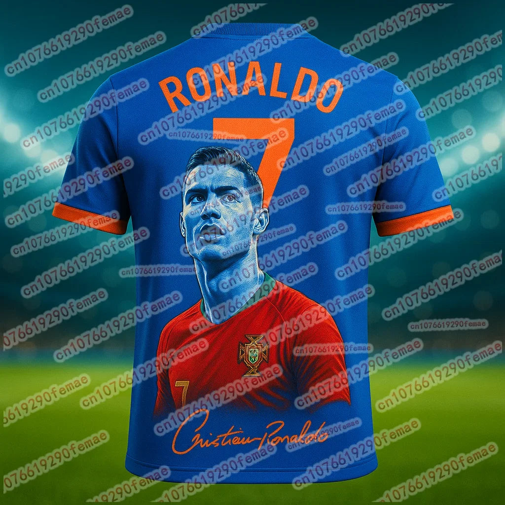 Ronaldo 3D Print Sport Quick Dry Breathable Men Tshirt Football Jersey Team Uniform Baby Parent Child Kids Boy Girl Short Sleeve Velora
