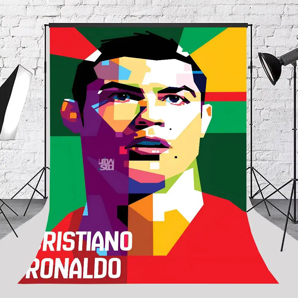 C-Cristiano R-Ronaldo Decoration Background Photography Party Bedroom Living Room Decoration Shooting Cloth Tapestry Flag - Velora
