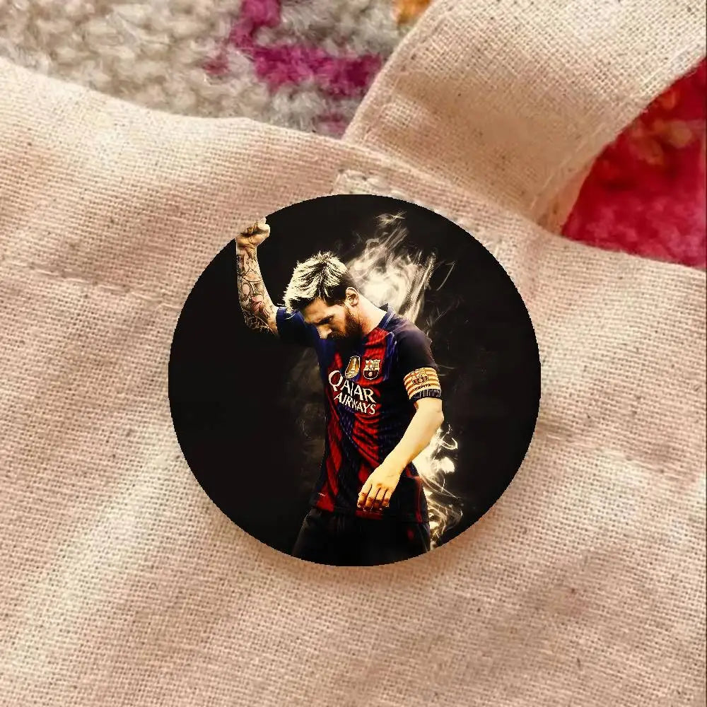 M-Messi Photo Brooches Creative Round Badge Gifts Pins 32/44/58mm Velora