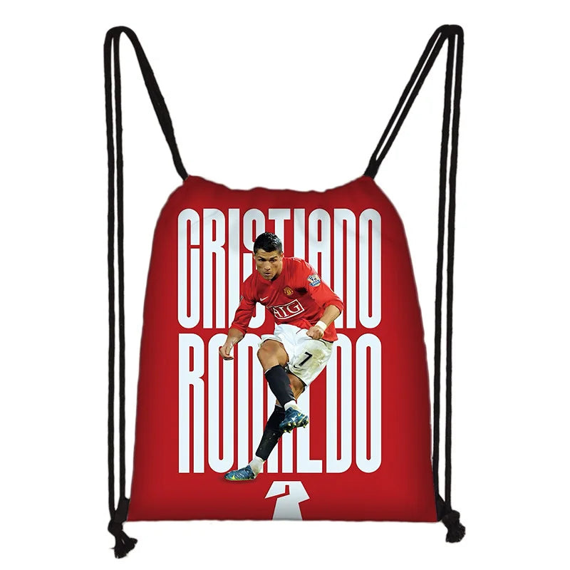 Child Printed Drawstring for Football Star R-RonaldoS CR7 Shopping Bag Men Women Football Sports Gym Storage Yoga Backpack - Velora