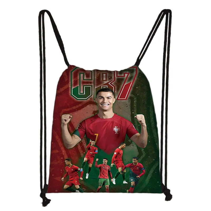 Child Printed Drawstring for Football Star R-RonaldoS CR7 Shopping Bag Men Women Football Sports Gym Storage Yoga Backpack - Velora