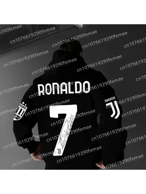 Ronaldo-Long Sleeved Hooded Sweatshirt for Men, Comfortable and Fashionable Sportswear, Daily Street Leisure Velora