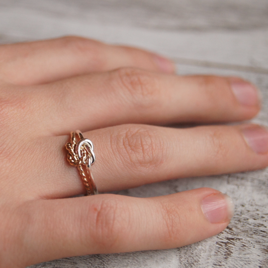 Double Knot Ring Mixed Metal