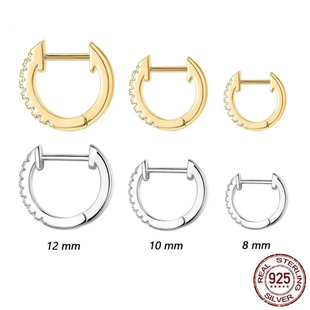 14K Gold Plated 925 Sterling Silver Cubic Zirconia Cuff Earrings - Trendy and Chic - Velora