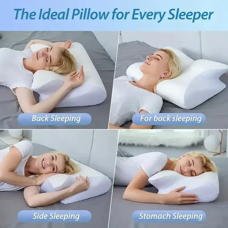 1pc Memory Foam Cervical Pillow, 2 in 1 Ergonomic Contour Orthopedic Pillow for Neck Pain Support Pillows Pillowcase replacement Velora