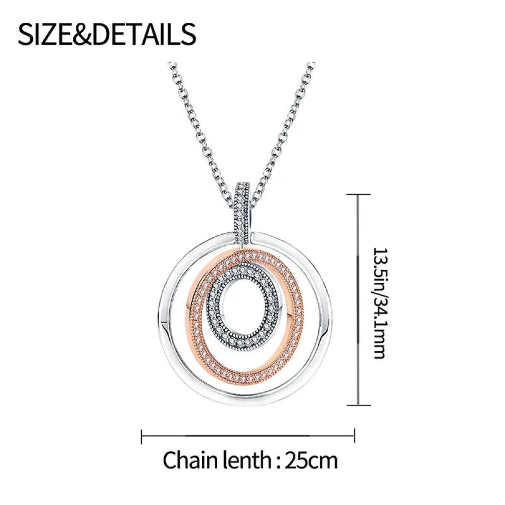 Radiate Timeless Elegance: Round CZ Pendant Necklace (925 Sterling Silver) - Velora