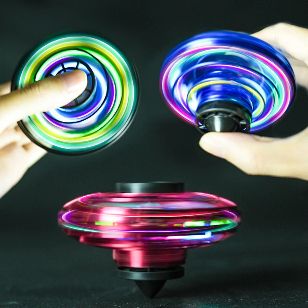 1-5PCS Fingertip Flying Gyro 360° Rotating Helicopter Spinner Toy 100mAh with LED Lights for Adult Kids Decompression Toy Velora