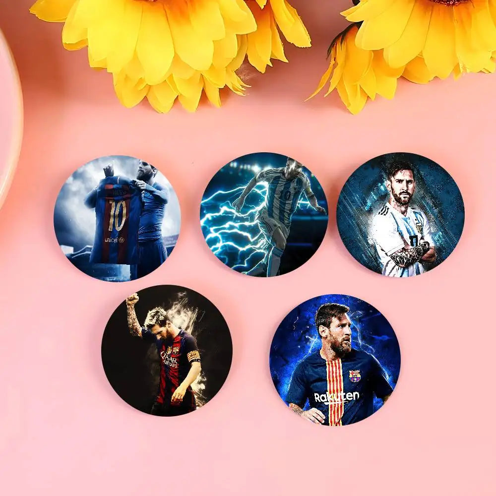 M-Messi Photo Brooches Creative Round Badge Gifts Pins 32/44/58mm Velora
