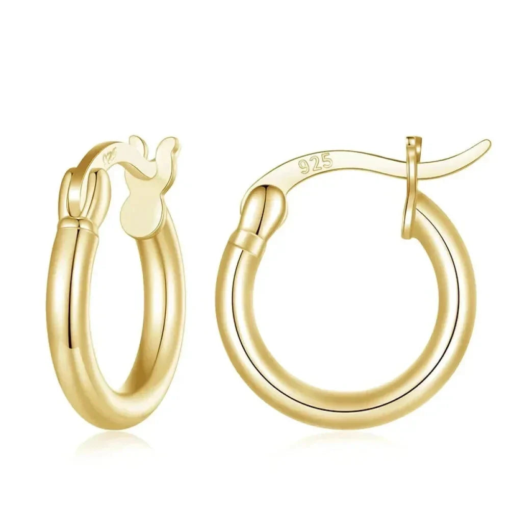 14K White Gold-Plated 925 Sterling Silver Hoop Earrings - Stylish And Hypoallergenic Jewelry For Women - Velora