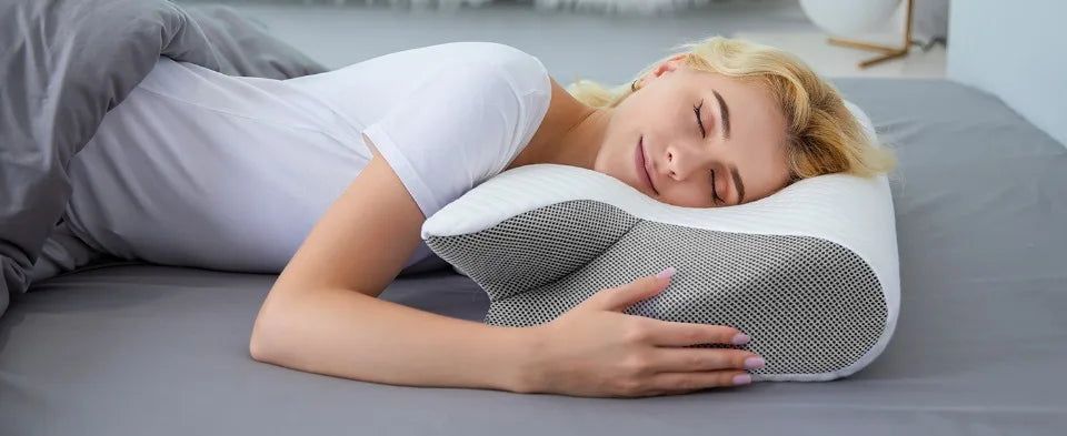 1pc Memory Foam Cervical Pillow Fast Rebound Memory Sleeping Pillows 2in1 Ergonomic Orthopedic Pillow for Neck Pain Neck Pillow Velora