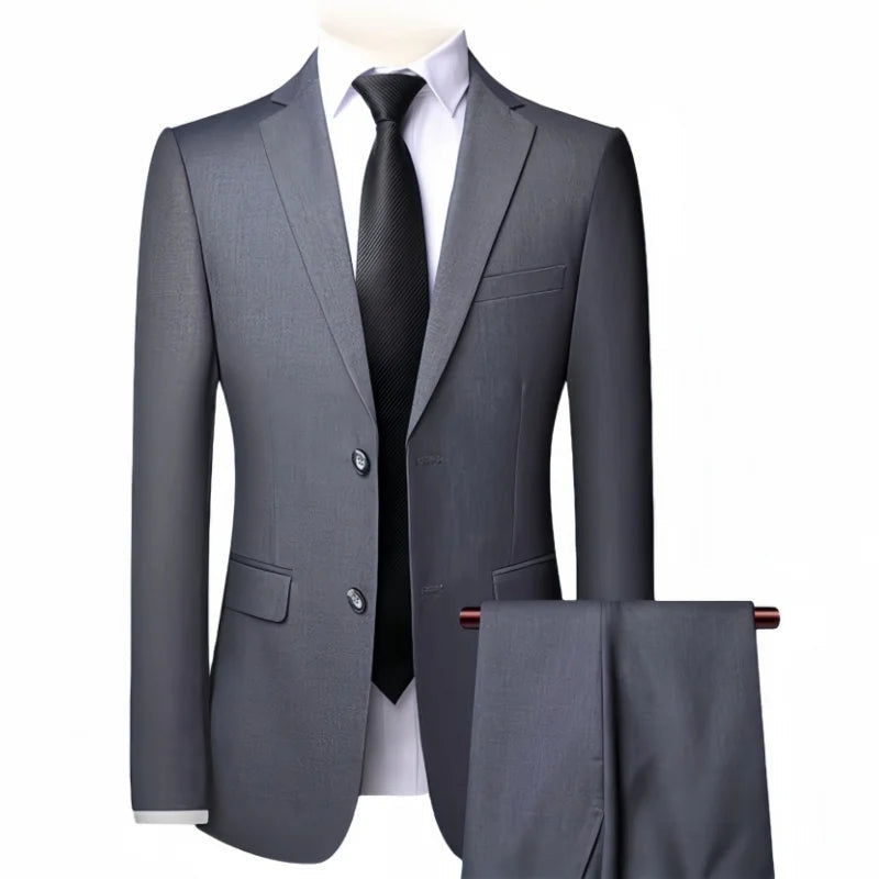 2025 Wedding Groom Suit for Men/Slim Fit 2-Piece(Blazer+pants)Breathable Groom Attire(Free Tie)Best Man, Party, Prom Ropa Hombre - Velora