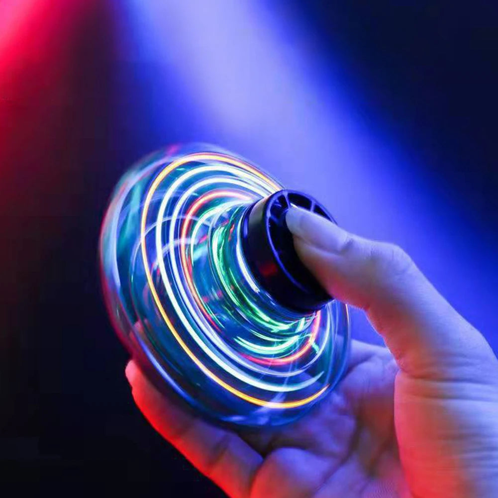 1-5PCS Fingertip Flying Gyro 360° Rotating Helicopter Spinner Toy 100mAh with LED Lights for Adult Kids Decompression Toy Velora