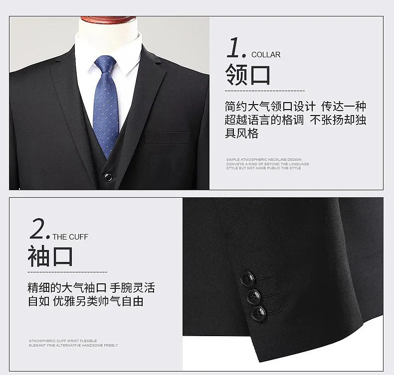 2025 Wedding Groom Suit for Men/Slim Fit 2-Piece(Blazer+pants)Breathable Groom Attire(Free Tie)Best Man, Party, Prom Ropa Hombre - Velora