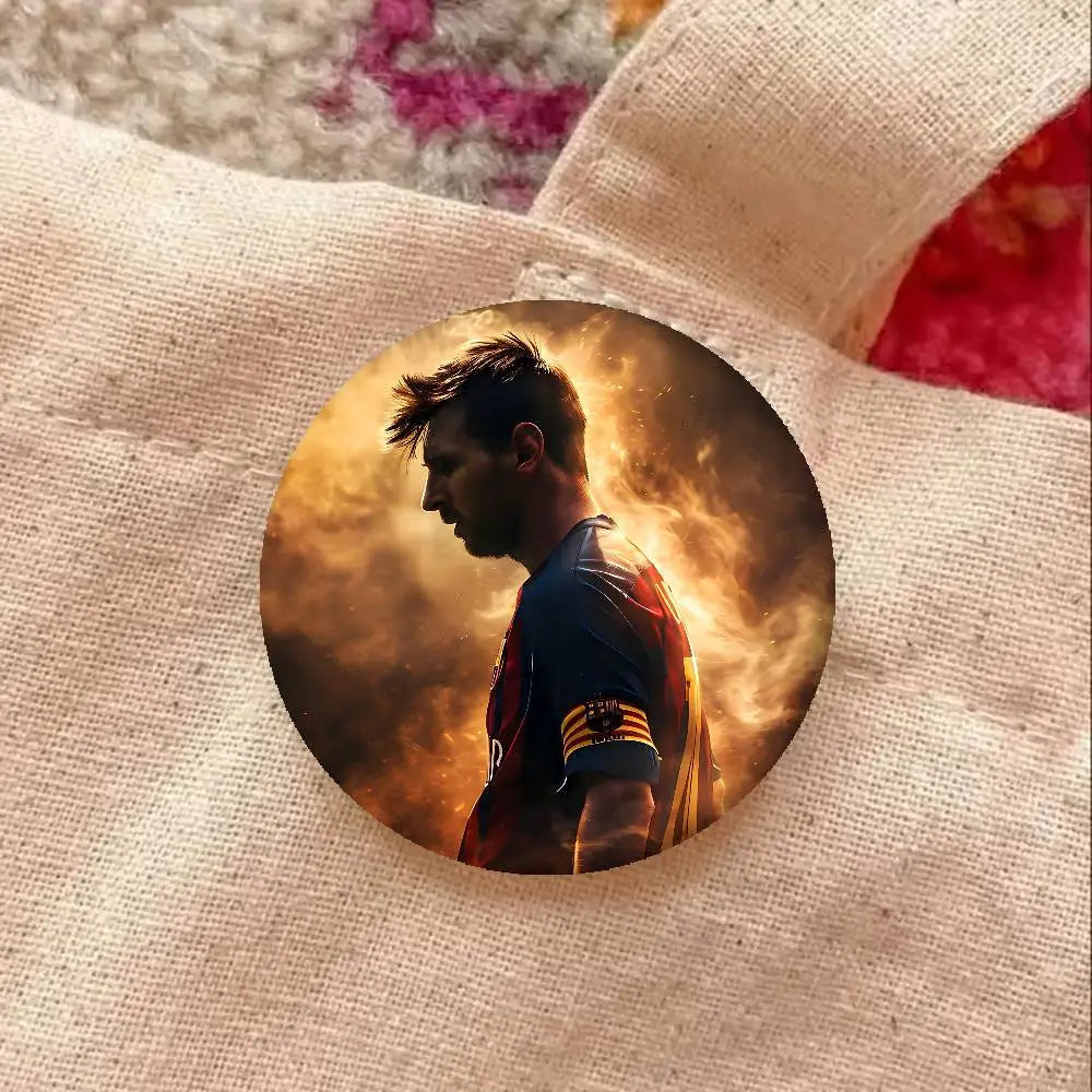 M-Messi Photo Brooches Creative Round Badge Gifts Pins 32/44/58mm Velora