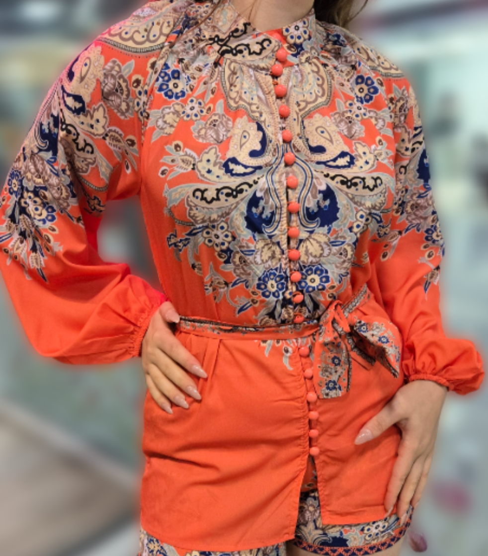 Sexy Button Shirt With Shorts - Velora