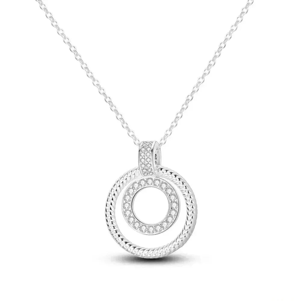 Radiate Timeless Elegance: Round CZ Pendant Necklace (925 Sterling Silver) - Velora