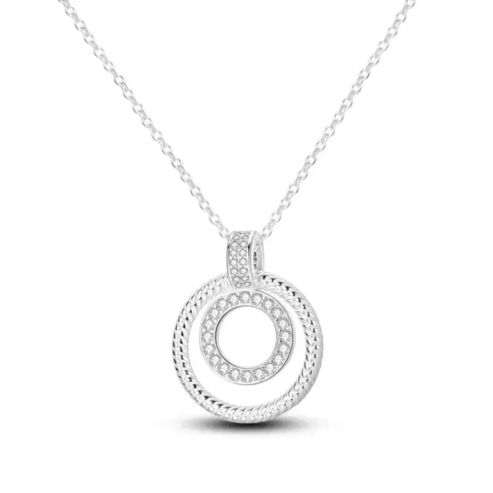 Radiate Timeless Elegance: Round CZ Pendant Necklace (925 Sterling Silver) Itz Luxury