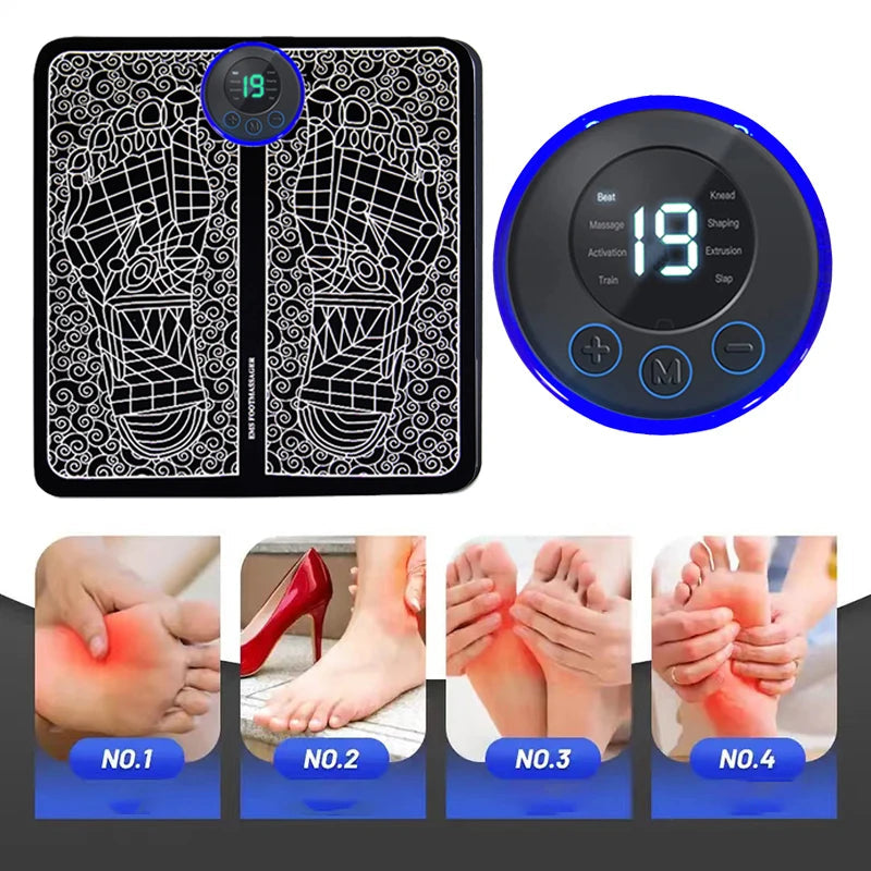 Portable Massage Foot Pad Massage Patch Massage Pen Cervical Neck and Back Full Body Massage Combination Set - Velora