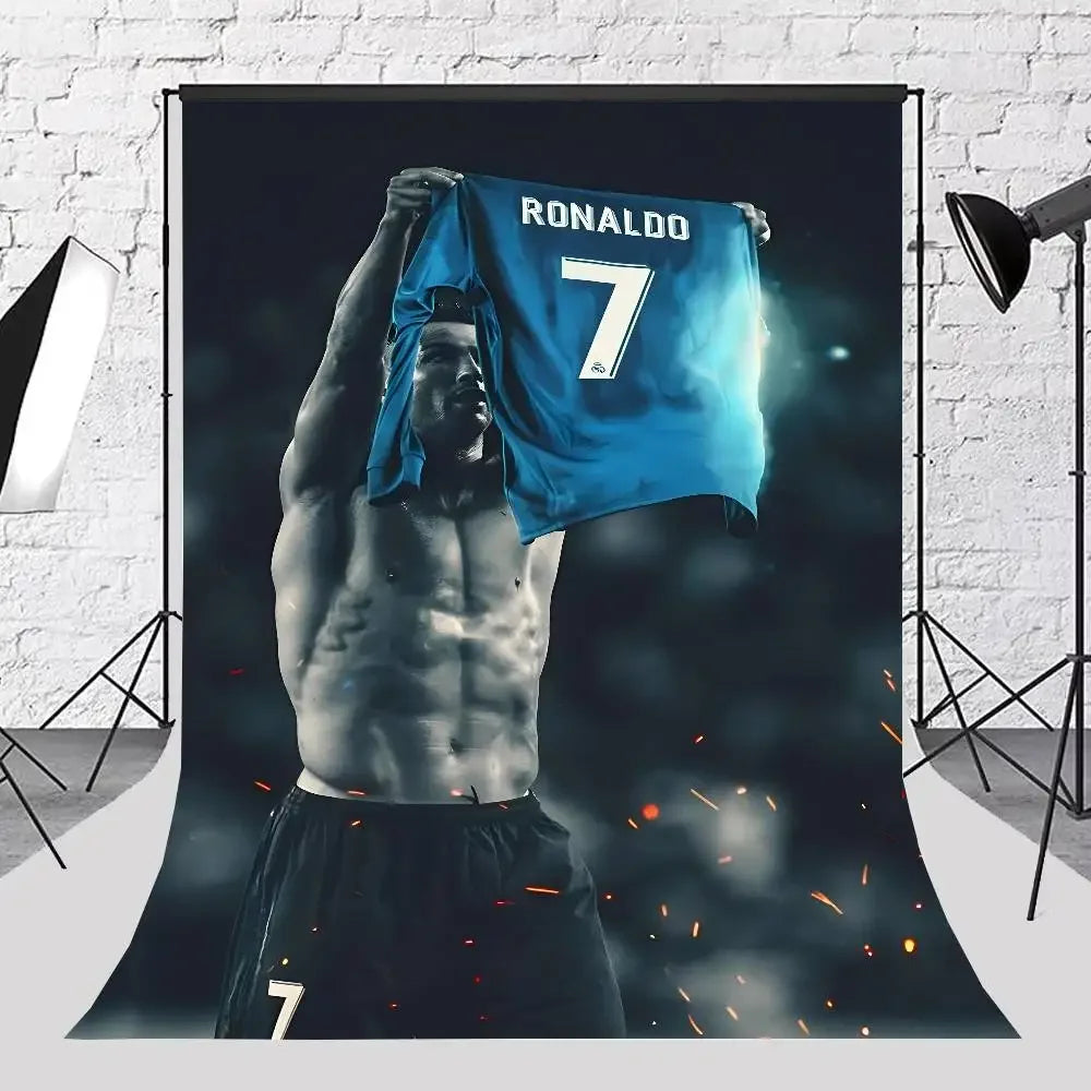 C-Cristiano R-Ronaldo Decoration Background Photography Party Bedroom Living Room Decoration Shooting Cloth Tapestry Flag - Velora