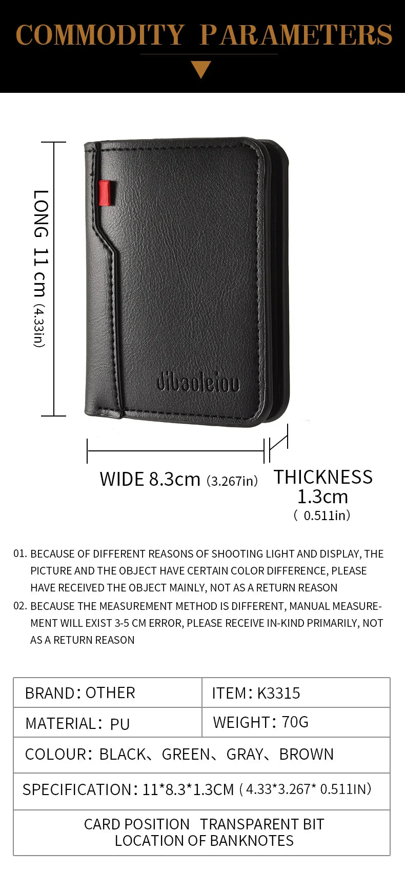 1Pc New Ultra-thin Mini Soft PU Leather Credit Card Wallet Holder Short Vertical High Quality Men's Wallet - Velora